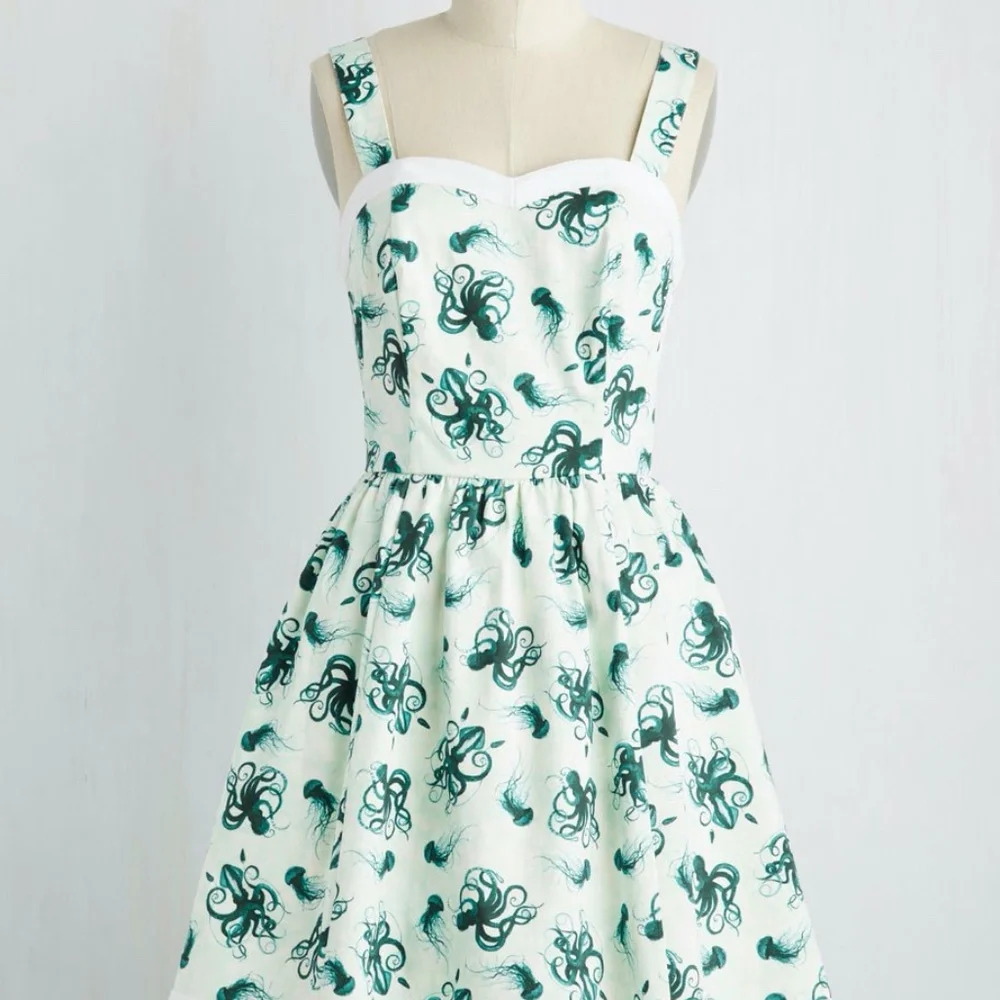 UNICORN Modcloth "Heck Yes" A-Line Cotton Dress